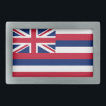 Hebilla De Cinturón Rectangular Bandera del Estado de Hawái<br><div class="desc">Bandera estatal patriótica hawaiana.</div>