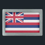 Hebilla De Cinturón Rectangular Bandera del Estado de Hawái<br><div class="desc">Bandera estatal patriótica hawaiana.</div>