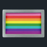Hebilla De Cinturón Rectangular Bandera del Orgullo Gay Gilbert Baker Estribos Arc<br><div class="desc">Rayas de orgullo,  incluyendo el rosa original,  que panadería incluida; puede ajustar la escala,  la posición y la rotación de la banda</div>