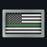 Hebilla De Cinturón Rectangular Bandera delgada de la Línea Verde: Veteranos milit<br><div class="desc">La bandera de la Línea Verde Delgada es un símbolo de apoyo al ejército de los Estados Unidos. La delgada línea verde representa a los hombres y mujeres que sirven en las fuerzas armadas, protegiendo a la nación y a sus ciudadanos. La bandera se muestra a menudo junto a la...</div>