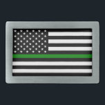Hebilla De Cinturón Rectangular Bandera delgada de la Línea Verde: Veteranos milit<br><div class="desc">La bandera de la Línea Verde Delgada es un símbolo de apoyo al ejército de los Estados Unidos. La delgada línea verde representa a los hombres y mujeres que sirven en las fuerzas armadas, protegiendo a la nación y a sus ciudadanos. La bandera se muestra a menudo junto a la...</div>