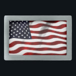 Hebilla De Cinturón Rectangular Bandera estadounidense<br><div class="desc">Bandera estadounidense</div>