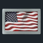 Hebilla De Cinturón Rectangular Bandera estadounidense<br><div class="desc">Bandera estadounidense</div>