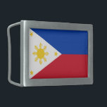 Hebilla De Cinturón Rectangular Bandera filipina de Filipinas<br><div class="desc">Bandera patriótica de Filipinas. Bandera oficial filipina en muchas ideas de regalo filipinas de alta calidad. Si estás planeando un viaje a Filipinas,  entonces es una buena adición llevarte contigo en tu viaje filipino.</div>