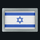 Hebilla De Cinturón Rectangular Bandera israelí moderna patriótica<br><div class="desc">Bandera israelí moderna y patriótica hebilla del Cinturón. Bandera israelí.</div>