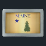 Hebilla De Cinturón Rectangular Bandera Maine 1901<br><div class="desc">Primera bandera oficial que utilizará el Estado</div>