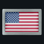 Hebilla De Cinturón Rectangular Bandera Patriótica Americana de Estrellas y Rayas<br><div class="desc">La bandera estadounidense,  con las estrellas y las rayas en el clásico rojo y azul de la gloria antigua,  hace una declaración patriótica.</div>