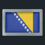 Hebilla De Cinturón Rectangular Bandera patriótica de Bosnia y Herzegovina<br><div class="desc">Bandera nacional de Bosnia y Herzegovina.</div>