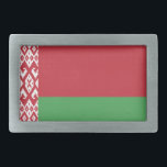 Hebilla De Cinturón Rectangular Bandera Rectangular Patriótica Bielorrusia<br><div class="desc">La bandera nacional de Belarús.</div>