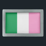 Hebilla De Cinturón Rectangular Bandera tricolor de Terranova (Canadá)<br><div class="desc">Bandera de la Asociación Estrella Católica del Mar ("Terranova Tricolor"). La Tricolor de Terranova, o Pink, White y Green, es una bandera no oficial vista en la provincia canadiense de Terranova y Labrador, y se cree erróneamente que fue una bandera oficial de Terranova y Labrador, o más comúnmente, de la...</div>