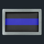 Hebilla De Cinturón Rectangular Blue Line fino<br><div class="desc">El azul fino Line.The Blue Line fino es un término familiar para las fuerzas de policía. Puede referir a la policía como "línea" que se coloca entre el el bien y el mal (los ciudadanos y los autores), o puede referir a la "línea" que separa la policía como en en-grupo...</div>