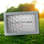 Hebilla De Cinturón Rectangular Bola de golf con texto y número personalizados<br><div class="desc">Personalizar esta imagen de la pelota de golf con el texto y el número de tu elección. Diseño único para el golfista casual al profesional del Heart. Clásico y único,  seguro que esto impresionará a sus compañeros de golf en el próximo torneo.</div>