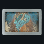 Hebilla De Cinturón Rectangular Cabeza de dragón azul<br><div class="desc">Hebilla de la cabeza del dragón azul</div>