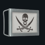 Hebilla De Cinturón Rectangular Calavera obsidiana espada Bandera pirata de Calico<br><div class="desc">Un crecimiento bajo cruzó las olas, no de la tormenta que se avecinaba en el horizonte, sino de la garganta del capitán Jack. Sus ojos oscuros, que solían brillar con malicia, tenían una mirada estridente mientras observaba el barco que se acercaba. La "venganza", su eslúpulo, se coló ligeramente en el...</div>