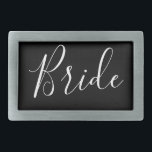Hebilla De Cinturón Rectangular Cambiar letra - Novia Personalizado<br><div class="desc">Cambiar fuente - Personalizado de regalos de novia</div>