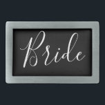 Hebilla De Cinturón Rectangular Cambiar letra - Novia Personalizado<br><div class="desc">Cambiar fuente - Personalizado de regalos de novia</div>