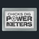 Hebilla De Cinturón Rectangular Chicks Dig Power Meters<br><div class="desc">No lo pensarías,  pero es verdad. Las mujeres aman tu medidor de poder. Cuanto más vatios muestre,  mejor :)</div>