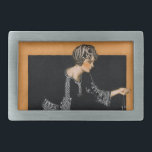 Hebilla De Cinturón Rectangular Collar quebrado de la perla<br><div class="desc">Artista: Perlas de las búsquedas de la mujer de Coles Phillips el | del collar quebrado</div>