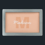 Hebilla De Cinturón Rectangular Color de color de color de color de 2024 con nombr<br><div class="desc">Color de melocotón de moda de 2024 con nombre Monograma. Crea un regalo único y personalizado con un toque personalizado. Seleccione un esquema de tipo de letra y color que se adapte a su estilo,  organice todo de una manera visualmente atractiva usando la herramienta de edición.</div>