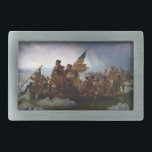 Hebilla De Cinturón Rectangular Crossing Delaware 1776: General George Washington<br><div class="desc">El año fue 1776 y la Revolución Americana estuvo en un estado peligroso. El Ejército Continental del General George Washington, superado en número y armado por las fuerzas británicas, enfrentó una situación desesperada. La moral estaba baja, los suministros eran escasos y el ejército se estaba reduciendo a medida que expiraban...</div>
