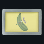 Hebilla De Cinturón Rectangular Cute zucchini feliz personalizado ilustracion<br><div class="desc">Esta verdura feliz de zucchini es divertido dibujada al estilo personalizado.</div>