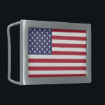 Hebilla De Cinturón Rectangular Estados Unidos de América bandera blanca y azul<br><div class="desc">Bandera roja y azul del Cinturón de los Estados Unidos</div>