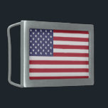 Hebilla De Cinturón Rectangular Estados Unidos de América bandera blanca y azul<br><div class="desc">Bandera roja y azul del Cinturón de los Estados Unidos</div>