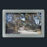 Hebilla De Cinturón Rectangular Familia Wallaby Australiana En La Isla Canguro,<br><div class="desc">Fotografiado en un camino de tierra bordeado de Gum,  una familia Wallaby está disfrutando de una cálida tarde y viendo curiosamente</div>