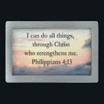 HEBILLA DE CINTURÓN RECTANGULAR FILIPINOS 4:13<br><div class="desc">Muestre su creencia y esperanza en el amor y bendiciones de Dios con este impresionante amanecer sobre el diseño original de la foto del océano con el inspirador versículo de la escritura filipina 4:13 en Tees and Gifts. Puedo hacer todas las cosas a través de Cristo que me fortalece. Este...</div>