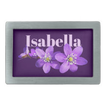 Flores de Hepática Purpúrea con Nombre Personaliza