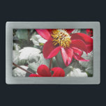Hebilla De Cinturón Rectangular flores de margarita rosada roja / margarita<br><div class="desc">flores de margarita rosada roja / margarita</div>