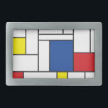Hebilla De Cinturón Rectangular Geometría Minimalista mondrina De Stijl Arte Moder<br><div class="desc">Diseño de bloques de color rojo, azul, amarillo y blanco, de arte moderno Minimalista mondriano De Stijl. Este sencillo diseño presenta formas geométricas modernas y bloques de colores gráficos en líneas negras audaces, blanco y colores primarios brillantes. Está inspirado en las obras abstractas de Piet Mondrian y en el movimiento...</div>