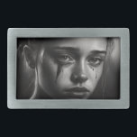 Hebilla De Cinturón Rectangular Girl with tears<br><div class="desc">She sobbed up.</div>