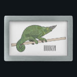 Hebilla De Cinturón Rectangular Ilustracion chameleon personalizado de Jackson<br><div class="desc">Ilustracion chameleon personalizado de Jackson</div>