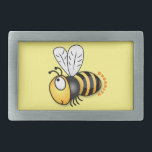 Hebilla De Cinturón Rectangular Ilustracion de personalizado de abejas alegres<br><div class="desc">¡Comparte el último rumor! Esta linda abeja de burbujas es dibujada al estilo personalizado feliz.</div>