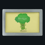 Hebilla De Cinturón Rectangular Ilustracion de personalizado de brócoli de baile c<br><div class="desc">Diversión vegetal con nuestro personalizado de brócoli bailando al estilo de un ilustracion adorable.</div>