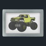 Hebilla De Cinturón Rectangular Ilustracion de personalizado de camión de monstruo<br><div class="desc">Ilustracion de personalizado de camión de monstruos</div>