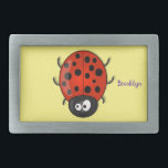 Hebilla De Cinturón Rectangular Ilustracion de personalizado de mariquita roja fel<br><div class="desc">Esta linda mariquita es divertida para el amante de los insectos. Decorado con un adorable estilo de ilustracion personalizado.</div>