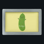 Hebilla De Cinturón Rectangular Ilustracion de personalizado de piquetes alegres<br><div class="desc">¡Feliz y fresco como pepino!</div>
