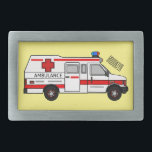 Hebilla De Cinturón Rectangular Ilustracion personalizado de ambulancia<br><div class="desc">Ilustracion personalizado de ambulancia</div>