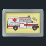 Hebilla De Cinturón Rectangular Ilustracion personalizado de ambulancia<br><div class="desc">Ilustracion personalizado de ambulancia</div>