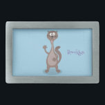 Hebilla De Cinturón Rectangular Ilustracion personalizado de comadreja divertida<br><div class="desc">Este bonito diseño presenta una comadreja graciosa al estilo ilustracion personalizado. ¡Trae algo de diversión a alguien!</div>