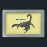 Hebilla De Cinturón Rectangular Ilustracion personalizado de escorpión hambriento<br><div class="desc">Este gran escorpión hambriento se dibuja al estilo personalizado.</div>