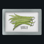 Hebilla De Cinturón Rectangular Ilustracion personalizado de frijol verde<br><div class="desc">Ilustracion personalizado de frijol verde</div>