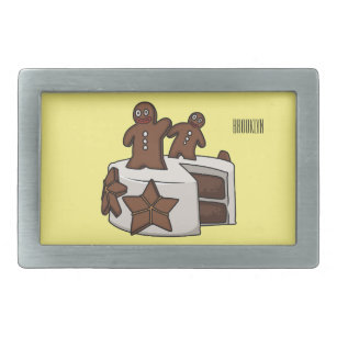 Hebilla De Cinturón Rectangular Ilustracion personalizado de pastel de pan de jeng