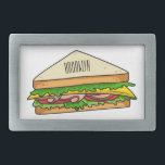 Hebilla De Cinturón Rectangular Ilustracion personalizado de sándwich<br><div class="desc">Ilustracion personalizado de sándwich</div>