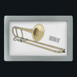 Hebilla De Cinturón Rectangular Ilustracion personalizado de Trombone<br><div class="desc">Ilustracion personalizado de Trombone</div>