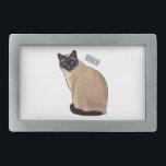 Hebilla De Cinturón Rectangular Ilustracion personalizado siamés<br><div class="desc">Ilustracion personalizado siamés</div>