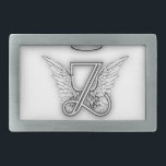 Hebilla De Cinturón Rectangular La letra inicial del alfabeto Z del ángel se va<br><div class="desc">Letra las alas del alfabeto del ángel de Z con halo en blanco y negro,  sin embargo,  usted puede cambiar el color de fondo o añadir sus propias imágenes,  se mueve alrededor de la letra,  del etc. diseñados por AmelianAngels.com</div>