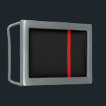 Hebilla De Cinturón Rectangular La línea roja estrecha y simbólica en una decoraci<br><div class="desc">La simbólica Línea Roja Delgada como muestra de apoyo a los bomberos y una idea de regalo para premios, graduaciones, conmemoraciones y ocasiones de recuerdo. Utilice el enlace "Contacte con este Diseñador" para contactarnos con sus solicitudes de diseño especiales o para obtener ayuda con alguna de sus necesidades de personalización....</div>